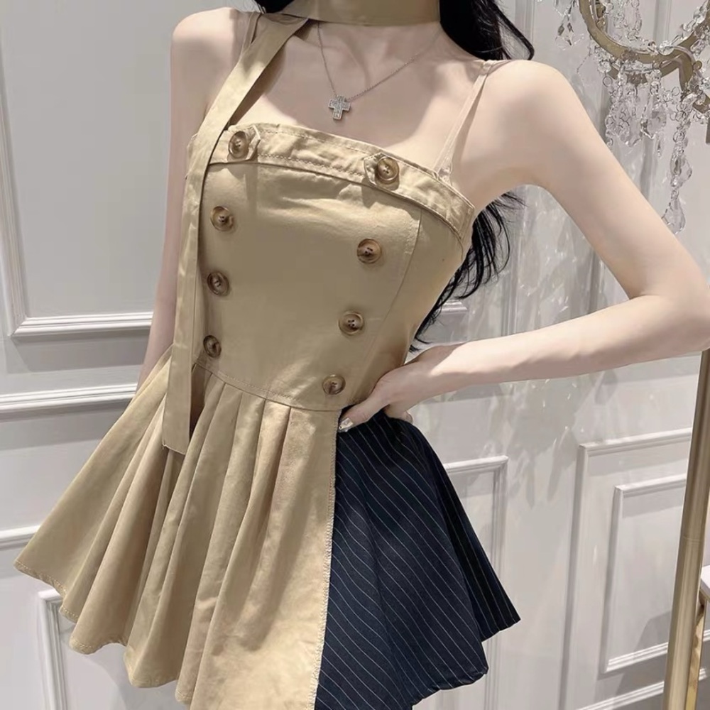 Stylish Beige and Black Dress